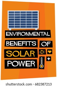 Environmental Benefits of Solar Power Retro poster Design