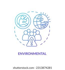 Environmental blue gradient concept icon. Population growth. Human overpopulation. Climate change. Child free. Birth control abstract idea thin line illustration. Isolated outline drawing