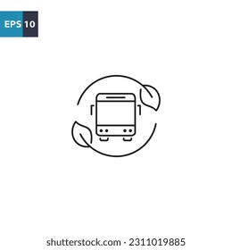 Environmental bus outline icon Vector illustration