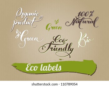 Environmental calligraphy for packaging design eco products