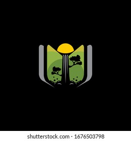 environmental care book logo icon vector