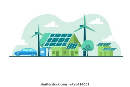 Environmental care concept green energy from renewable sources