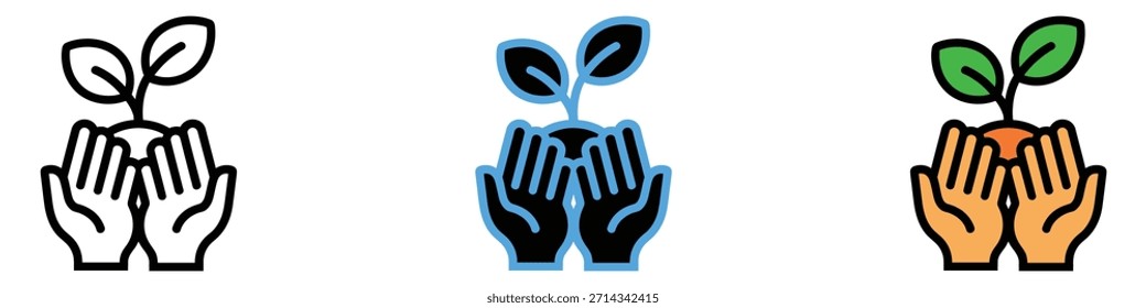 Vector de icono de cuidado ambiental. símbolo de cuidado ambiental y futuro más verde. Ilustración vectorial.