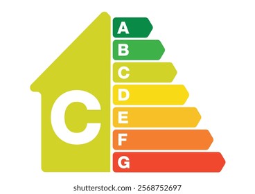 Environmental Certification Energy Classification Scale Efficiency Class Consumption House with C Classification