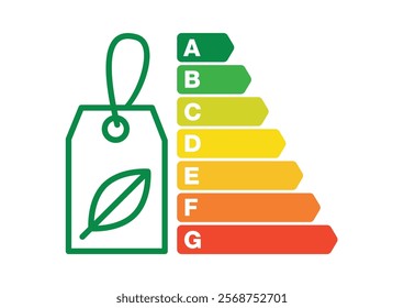 Environmental Certification Energy Classification Scale Efficiency Class Consumption with label Green Leaf Bio