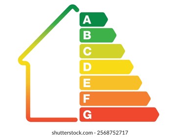 Environmental Certification Energy Classification Scale Efficiency Class Consumption with Multicolor House