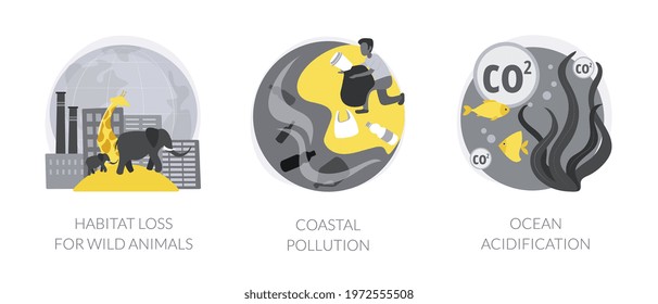 Environmental change abstract concept vector illustrations.