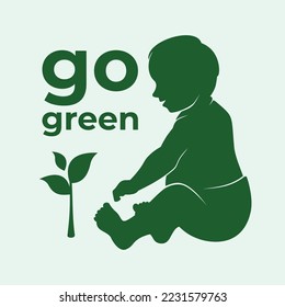 Environmental concept. Go Green Save the world illustration