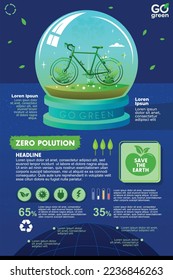 Environmental concept. Go Green Save the world illustration infographic 