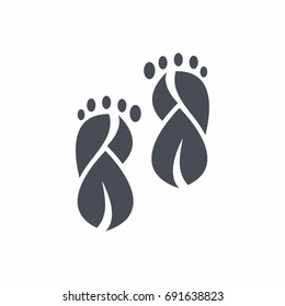 Environmental concept icon vector. two feet as leaves