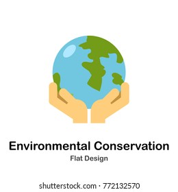 environmental conservation flat illustration icon