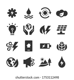 Iconos de conservación ambiental - Ilustración - Gráfica de vectores editable