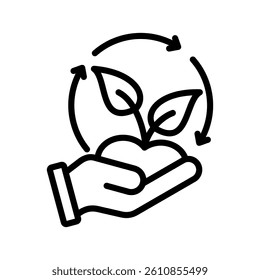 Environmental Conservation Line Vector Illustration On White Background.