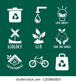 Environmental conservation symbol set illustration