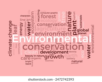 Environmental conservation word cloud template. Nature conservation concept vector tagcloud background.