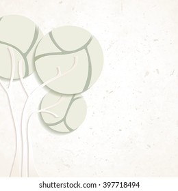 Environmental design with paper texture and tree (eps10); jpg version also available