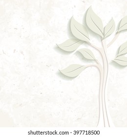Environmental design with paper texture and tree (eps10); jpg version also available