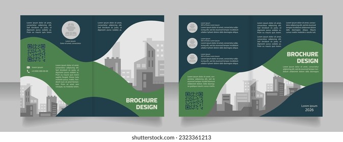 Environmental designers and architects blank brochure design. Template set with copy space for text. Premade corporate reports collection. Editable 4 paper pages. Myriad Pro, Cairo fonts used