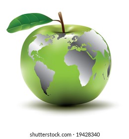 environmental earth concept / apple / globe / vector