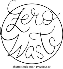 concepto ecológico ambiental cero desperdicios en un estilo elegante en círculo, en letras de estilo moderno, diseño, logo para idea de negocio, banner, presentación, ropa, empresa, salvar planeta, sin plástico