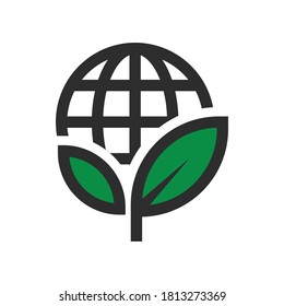 environmental and eco friendly icon, saving our earth with plant the tree for healing the planet 