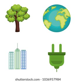 environmental and ecology set icons