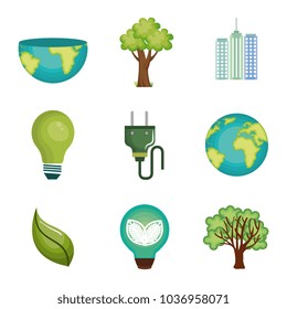 environmental and ecology set icons