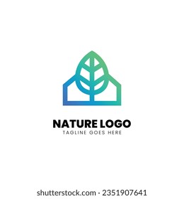 Environmental element logo design, gradient color vector illustration