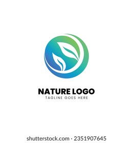Environmental element logo design, gradient color vector illustration