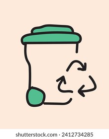 ilustración de la línea vectorial del ecosistema ambiental