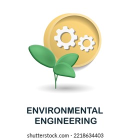 Icono de Ingeniería Ambiental. 3d ilustración de la colección del calentamiento global. Ingeniería ambiental creativa Icono 3d para diseño web, plantillas, infografías y más