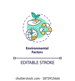 Environmental factors concept icon. PESTEL analysis. Cooperation with one goal. Communication troubles idea thin line illustration. Vector isolated outline RGB color drawing. Editable stroke