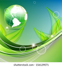 environmental floral vector background with globe. Eps10