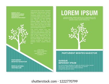 Environmental Flyer - Brochure Template design, with leaf, tree, and grass element