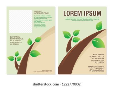 Environmental Flyer - Brochure Template design, with leaf, tree, and grass element
