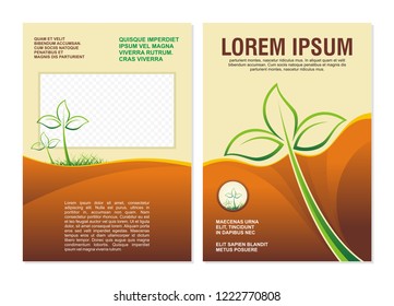 Environmental Flyer - Brochure Template design, with leaf, tree, and grass element