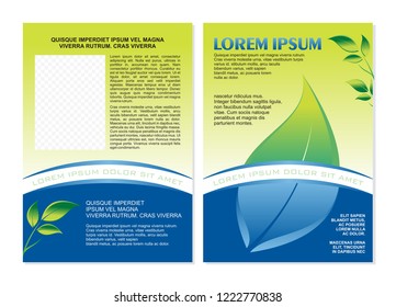 Environmental Flyer - Brochure Template design, with leaf, tree, and grass element