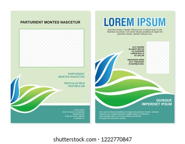 Environmental Flyer - Brochure Template design, with leaf, tree, and grass element