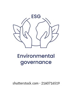 Environmental governance icon, ESG concept. Vector illustration isolated on a white background.