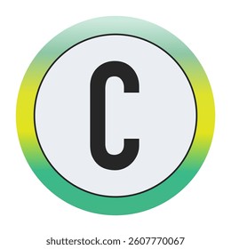 Environmental Grade Capital Letter C Icon with Green to Yellow Gradient Circle – Eco-Friendly Label for World Environment Day and Sustainability Awareness