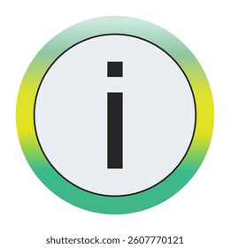 Environmental Grade Lowercase Letter i Icon with Green to Yellow Gradient Circle – Eco-Friendly Label for World Environment Day and Sustainability Awareness