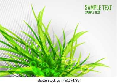 Environmental grass composition. Vector abstract design