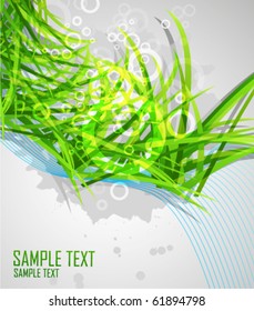 Environmental grass composition. Vector abstract design