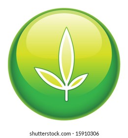 Environmental green button or icon.