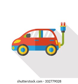 Environmental green car flat icon