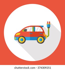 Environmental green car flat icon