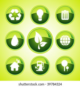 environmental green icon set