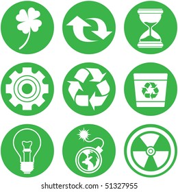 environmental green icons and graphics