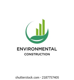 environmental and green leaf logo. fresh organic financial planing .green building logo design