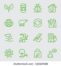 Environmental green line icon